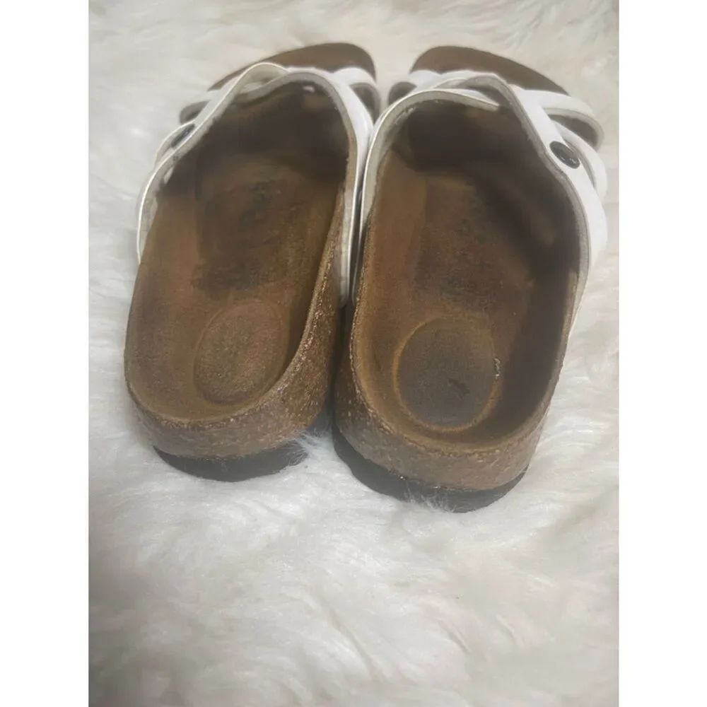 Bertula by Birkenstock White Patent Strappy Slide Sandals EUR SZ36 - Picture 7 of 9